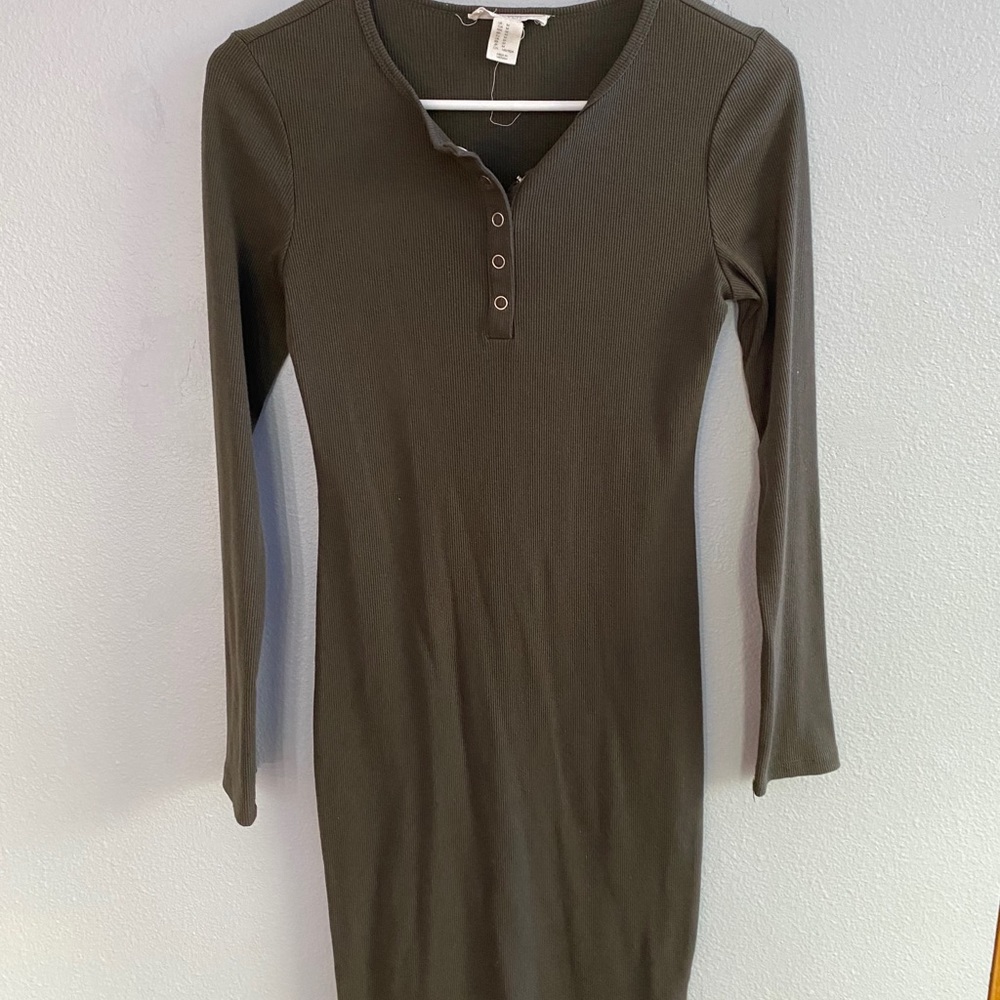 Army green bodycon dress
